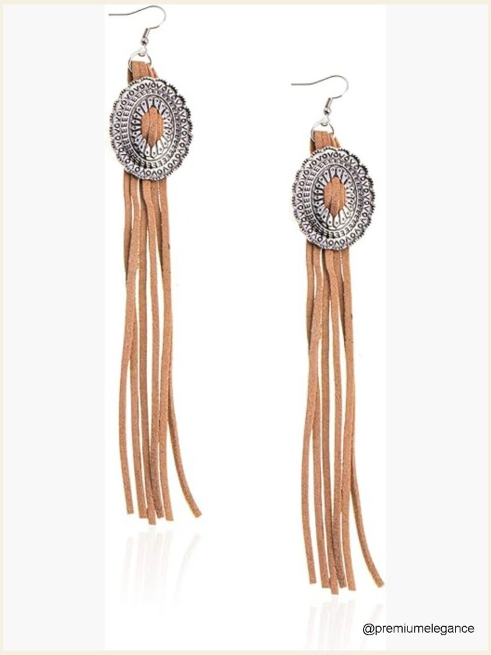 Cowgirl Fringe Dangle Earrings Western Turquoise Tassel Drop Earrings